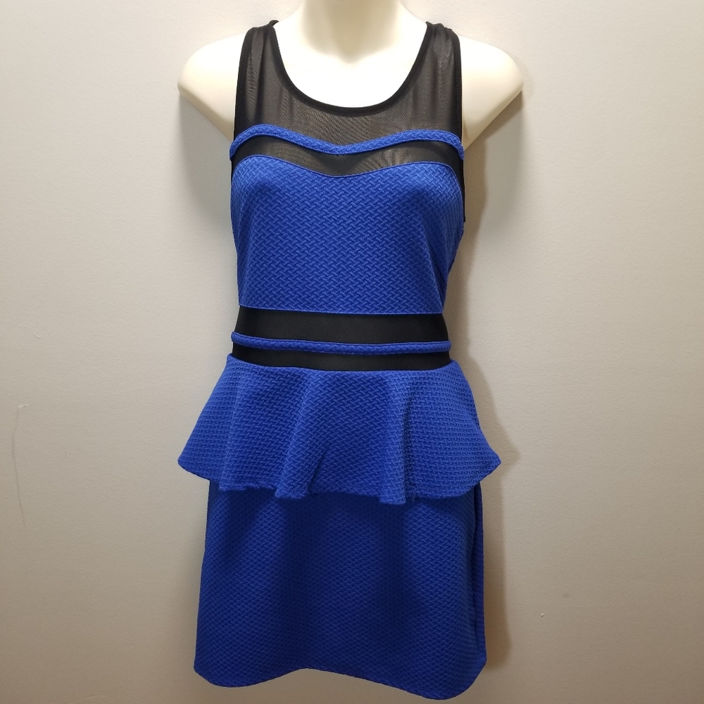 Material Girl Size L Retro Style Peplum Fun Dress